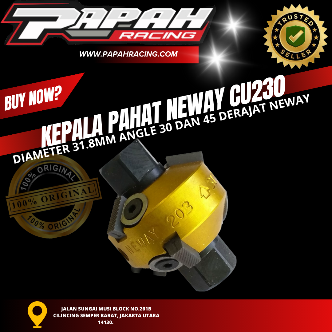 KEPALA PAHAT NEWAY CU230 DIAMETER 31.8MM ANGLE 30 DAN 45 DERAJAT NEWAY